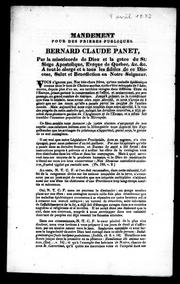 Cover of: Mandement pour des prières publiques by Église catholique. Diocèse de Québec. Évêque (1825-1833 : Panet)