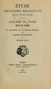 Cover of: Édude d'histoire religieuse aux XIIe et XIIIe siècles: Joachim de Flore, Jean de Parme et la doctrine de l'Évangile éternel