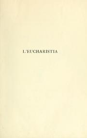Cover of: L'Eucharistia, canon primitif de la Messe