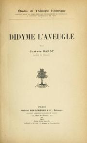 Cover of: Didyme l'aveugle