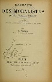 Cover of: Extraits des moralistes (XVIIe, XVIIIe, XIXe siècles)