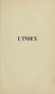 Cover of: L'Index, commentaire de la Constitution Apostolique "Officiorum" by G. Péries