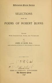 Cover of: Selections from the poems of Robert Burns by Robert Burns, Robert Burns