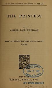 Cover of: The princess by Alfred Lord Tennyson