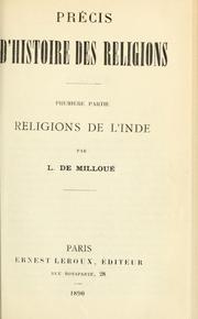 Cover of: Précis d'histoire des religions, 1. partie: religions de l'Inde