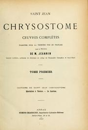 Cover of: Oeuvres complétes de Saint Chrysostome