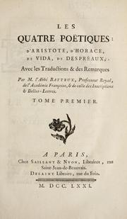 Cover of: Les quatre po©±tiques: d'Aristote, d'Horace, de Vida, de Despr©♭aux