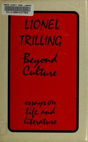 Cover of: Beyond culture by Lionel Trilling