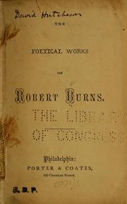 Cover of: The poetical works of Robert Burns