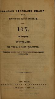 Cover of: Ion | Thomas Noon Talfourd