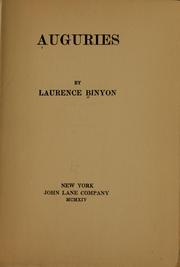 Cover of: Auguries by Laurence Binyon