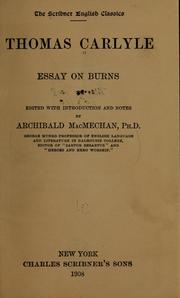 Cover of: Essay on Burns by Thomas Carlyle