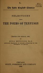 Cover of: Selections from the poems of Tennyson.
