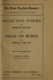 Cover of: Selected poems by Robert Burns