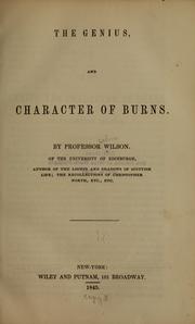 Cover of: The genius and character of Burns