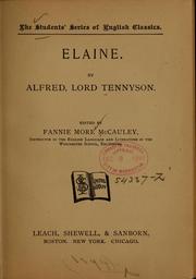 Cover of: Elaine. by Alfred Lord Tennyson