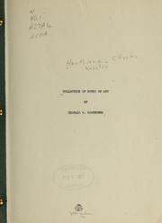 Cover of: Collection of notes on art by Charles Webster Hawthorne