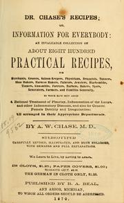 Cover of: Dr. Chase's recipes