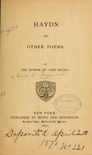 Cover of: Haydn, and other poems.