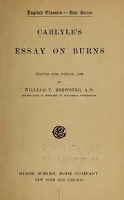 Cover of: Carlyle's Essay on Burns by Thomas Carlyle, Thomas Carlyle