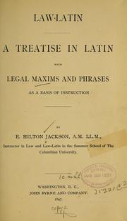 Cover of: Law-Latin by E. Hilton Jackson