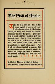 Cover of: The visit of Apollo.: This bit of a book is a tale of the times, depicted in simple and readable ryhmes.