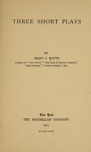 Cover of: Three short plays