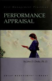 Cover of: Performance appraisal by John D. Drake