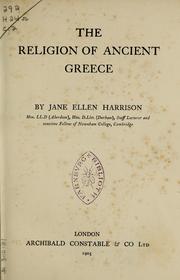 Cover of: The religion of ancient Greece by Jane Ellen Harrison