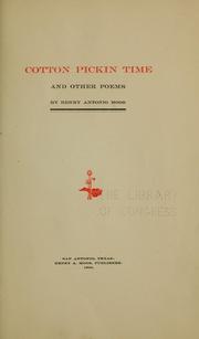 Cover of: Cotton pickin time by Henry Antonio Moos