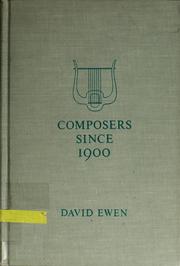 Cover of: Composers since 1900: a biographical and critical guide.