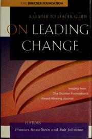 Cover of: On leading change by Frances Hesselbein, Rob Johnston