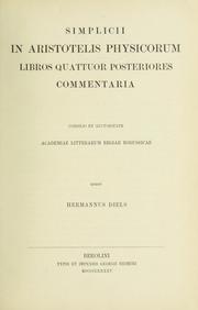Cover of: In Aristoteles Physicorum libros quattuor posteriores commentaria ...