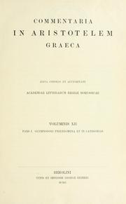 Cover of: Prolegomena et in Categories commentarium ...