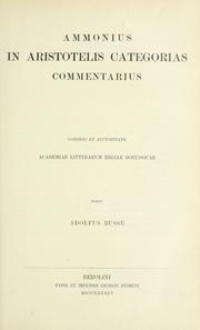 Cover of: In Aristotelis Categorias commentarius ...