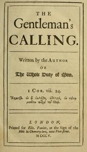 Cover of: The gentleman's calling