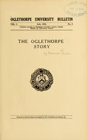 Cover of: The Oglethorpe story by Thornwell Jacobs, Thornwell Jacobs
