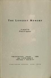 Cover of: The longest memory by Fred D'Aguiar