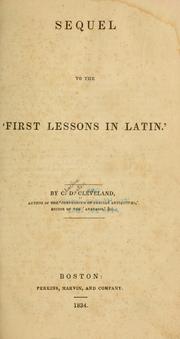 Cover of: Sequel to the 'First lessons in Latin.'