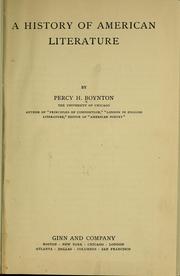 Cover of: A history of American literature. by Percy Holmes Boynton, Percy Holmes Boynton