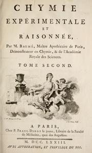 Cover of: Chymie exp©♭rimentale et raissonn©♭e by Antoine Baumé