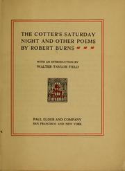 Cover of: The cotter's Saturday night by Robert Burns