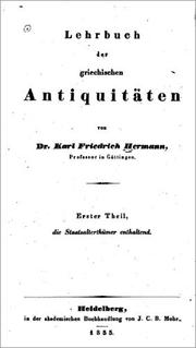 Cover of: Lehrbuch der griechischen Antiquitäten by Karl Friedrich Hermann