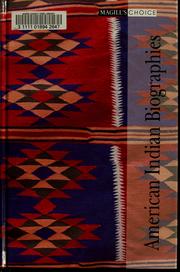 Cover of: American Indian biographies by Harvey Markowitz, McCrea Adams