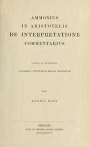 Cover of: In Aristotelis De interpretatione commentarius ...