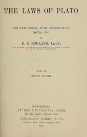 Cover of: The laws of Plato: the text ed. with introduction, notes, etc.
