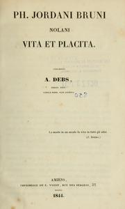 Cover of: Ph. Jordani Bruni Nolani vita et placita