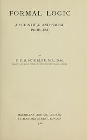 Cover of: Formal logic by Schiller, F. C. S.