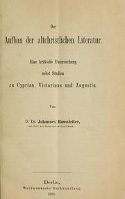 Cover of: Der Aufbau der altchristlichen literatur