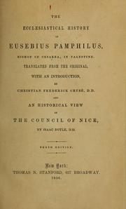 Cover of: The ecclesiastical history of Eusebius Pamphilus, Bishop of Caesarea, in Palestine